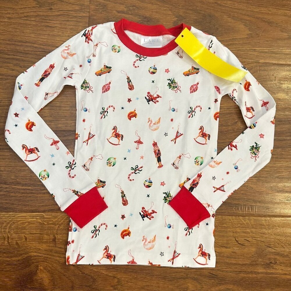 NWT Lake Pajamas holiday favorite things print size 5